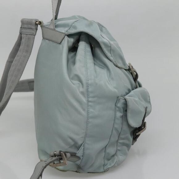 PRADA Backpack Nylon Light Blue Silver - Picture 4 of 13